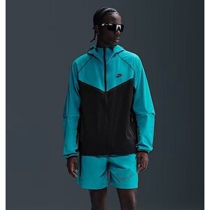 NIKE Tech Woven Windrunner Jacket Blue Black Men's Sz L *NEW* HM7151-345 $130